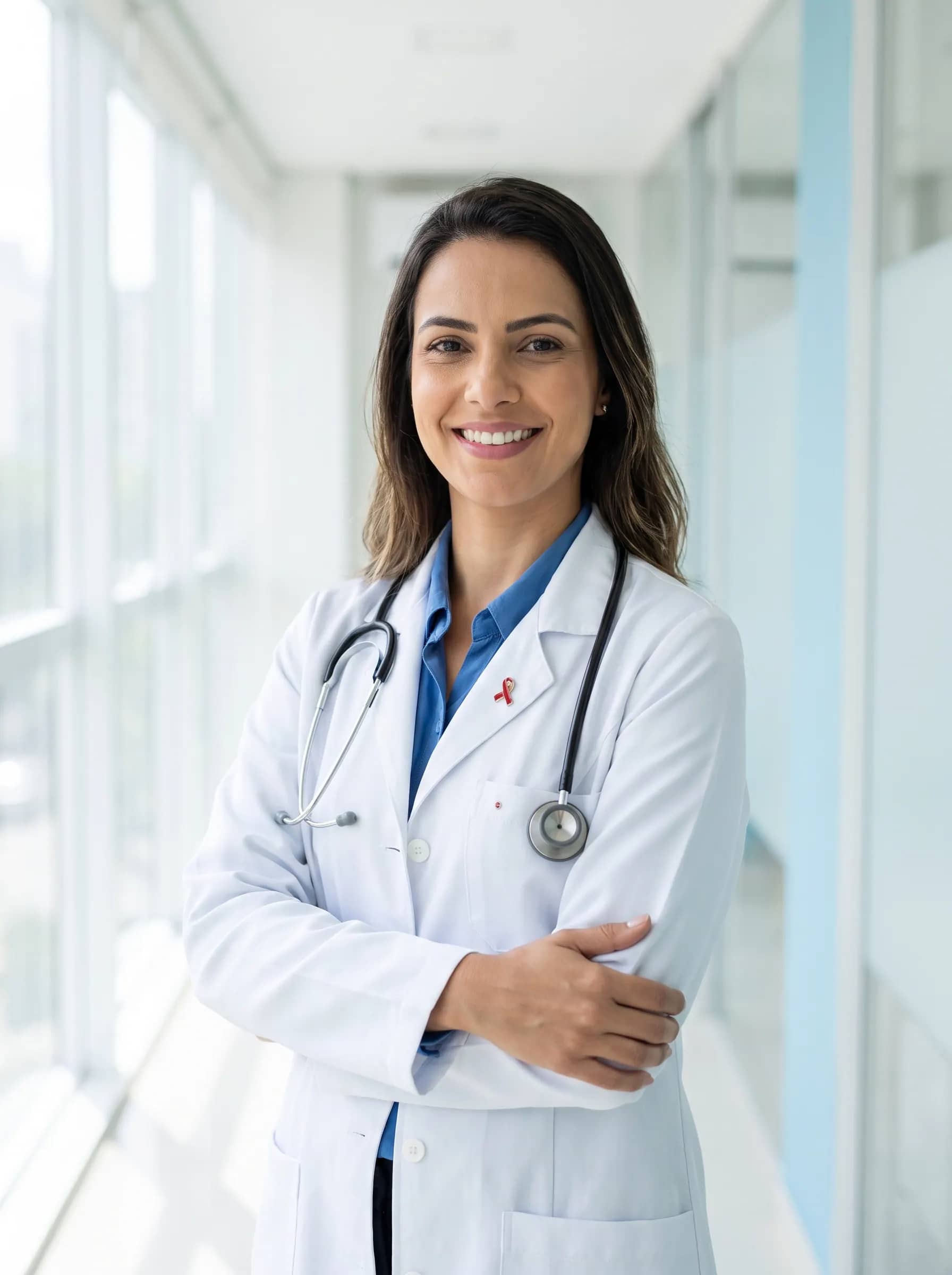 Médica sorridente do Doutor Melhora